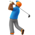 🏌🏾‍♂️ man golfing: medium-dark skin tone display on Apple